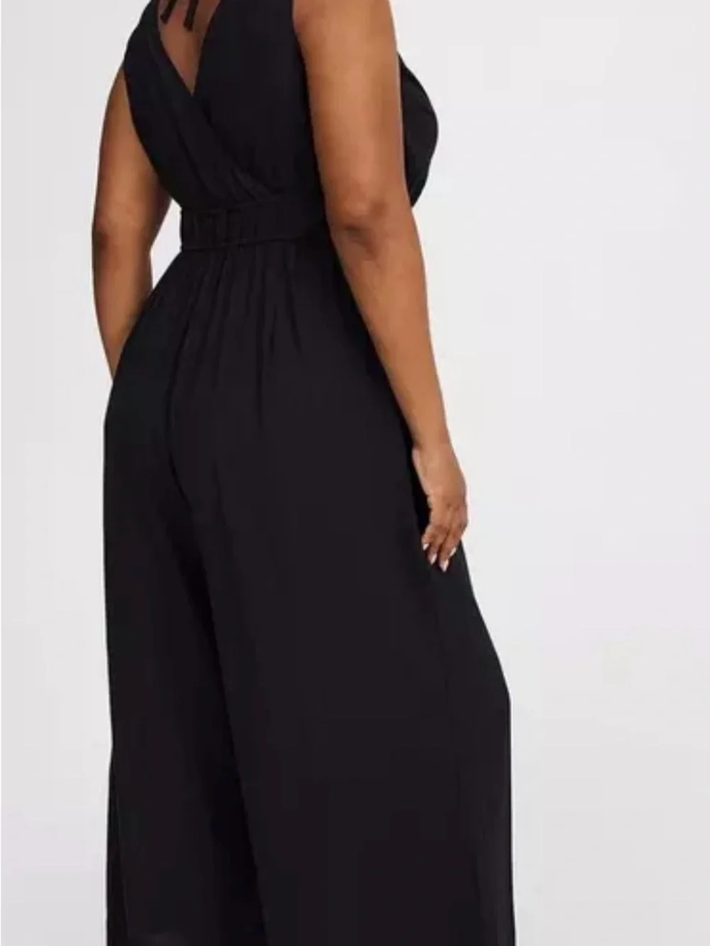 Torrid Studio Knit Surplice Black Sleeveless Wide-Leg Jumpsuit, Size 22-24, NWT